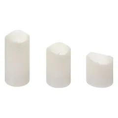 Atmosphera Battery-Operated LED Glitter Candle Set (3 Pc., White)