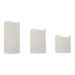 Atmosphera Battery-Operated LED Glitter Candle Set (3 Pc., White)