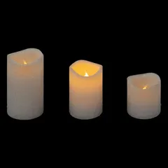 Atmosphera Battery-Operated LED Glitter Candle Set (3 Pc., White)