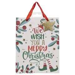 Atmosphera Small Festive Gift Bag (17.8 x 9.8 x 22.9 cm)