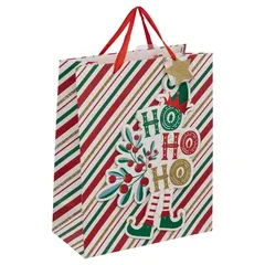 Atmosphera Festive Stripes Gift Bag (26 x 12.7 x 32.4 cm)