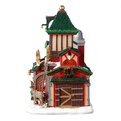 Lemax Battery-Operated Santa's Reindeer Stables Festive Décor (22.5 x 24.5 x 14.5 cm)