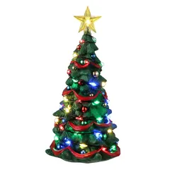 Lemax Battery-Operated Joyful Christmas Tree Festive Décor (12.5 x 10 x 8.5 cm)