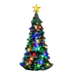 Lemax Battery-Operated Snowy Christmas Tree Festive Décor (16.5 x 10.5 x 8.5 cm)