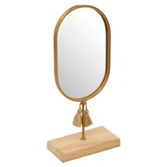 Atmosphera Dolce Riviera Wooden Standing Mirror (16 x 8 x 35 cm)