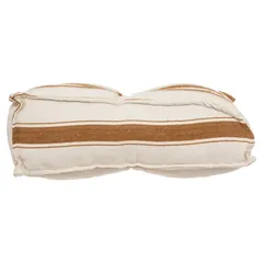 Atmosphera Recycled Cotton & Polyester Outdoor Back Cushion (60 x 15 x 40 cm, Camel & Ivory)