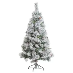 Feeric Minnesota Artificial Flocked Festive Tree (120 x 210 cm)