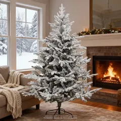 Feeric Artificial Flocked Festive Tree (160 x 210 cm)