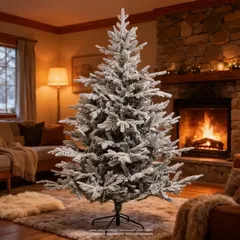 Feeric Artificial Flocked Festive Tree (160 x 210 cm)