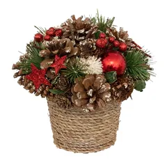 Atmosphera Festive Arrangement In Pot (19 cm, Red)