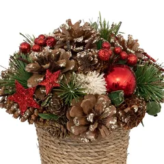 Atmosphera Festive Arrangement In Pot (19 cm, Red)