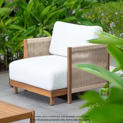 Ventura Acacia Wood Single-Seater Sofa (59 x 81 x 80 cm)