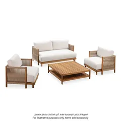 Ventura Acacia Wood 2-Seater Sofa (59 x 156 x 80 cm)