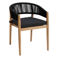 Hesperide Tevio Acacia & Polyester Dining Chair (2 Pc., 58 x 62 x 77 cm, Charcoal)