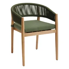 Hesperide Tevio Acacia & Polyester Dining Chair (2 Pc., 58 x 62 x 77 cm, Olive)