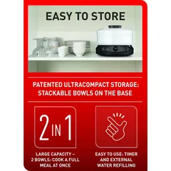 Tefal Minicompact Steam Cooker, VC139865 (6 L)