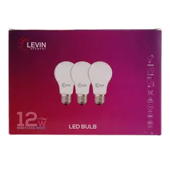 عبوة لمبات LED E27 نوع A ليفين (3 قطع، 12 واط، أبيض ضوء نهاري)