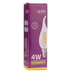 Levin E14 LED C37 Filament Candle Bulb W/Tail (4 W, Warm White)