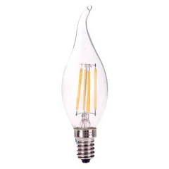 Levin E14 LED C37 Filament Candle Bulb W/Tail (4 W, Warm White)