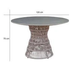 Somers Rope & Concrete Table (120 x 120 x 75 cm)