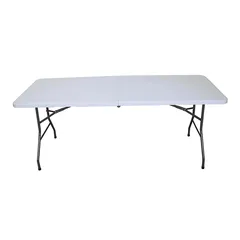 طاولة بلاستيك وفولاذ قابلة للطي (180 × 74 × 74 سم)