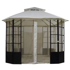مظلة حديقة فولاذ مع ناموسية نانتيس (295 × 362 × 267 سم)