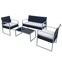 Dortmund 4-Seater PE Rattan & Steel Sofa Set