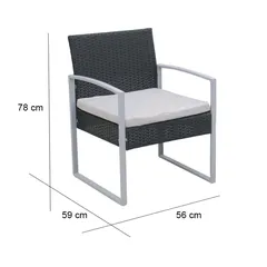 Dortmund 4-Seater PE Rattan & Steel Sofa Set