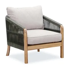 كنبة مقعد فردي خشب أكاسيا مع وسائد سانتياجو (76 × 73 × 69.5 سم)