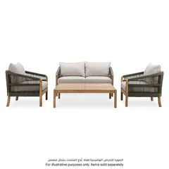 Santiago Single-Seater Acacia Wood Sofa W/Cushions (76 x 73 x 69.5 cm)