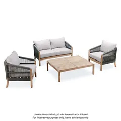 Santiago 2-Seater Acacia Wood Sofa W/Cushions (76 x 137 x 69.5 cm)