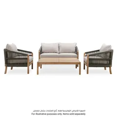 Santiago 2-Seater Acacia Wood Sofa W/Cushions (76 x 137 x 69.5 cm)