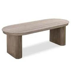 طاولة سفرة خشب أكاسيا بيضاوية تامبور (233.7 × 101.6 × 76.5)