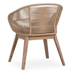 TF Eucalyptus Wood & Rope Dining Chair (68 x 64.5 x 80 cm, Beige)