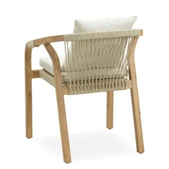 Angelo Acacia Wood & Rope Chair (2 Pc., 60 x 62 x 75 cm)