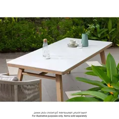 TAH Acacia Wood Dining Table W/Cement Top (200 x 100 x 74 cm)