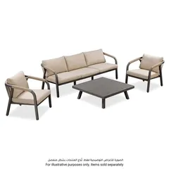 Angelo Single-Seater Aluminum & Rope Sofa (70 x 75 x 70 cm, 2 Pc.)