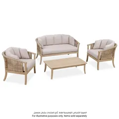 Ashmore V2 Single-Seater Acacia Wood & Wicker Sofa (73 x 78 x 73 cm)