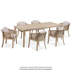 Ashmore V2 Acacia Wood & Wicker Dining Chair (59.2 x 60 x 73 cm, 2 Pc.)