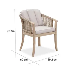 Ashmore V2 Acacia Wood & Wicker Dining Chair (59.2 x 60 x 73 cm, 2 Pc.)