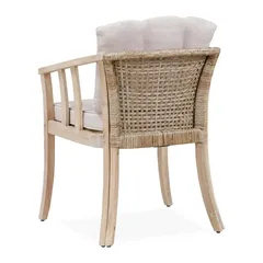 Ashmore Classic Acacia Wood & Wicker Dining Chair (55.5 x 58 x 73 cm, 2 Pc.)