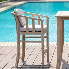 كرسي مرتفع خشب الأكاسيا والخوص كلاسيك أشمور (55.5 × 58 × 93.5 سم، قطعتان)