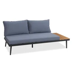 Mia 5-Seater Acacia & Steel Corner Sofa Set