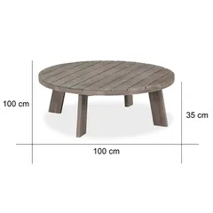 Bridgeport Acacia Wood Coffee Table (100 x 100 x 35 cm)