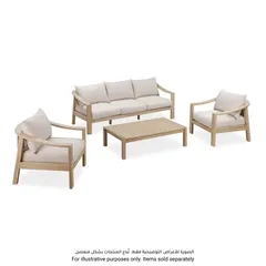 Sycamore 3-Seater Acacia & Rope Outdoor Sofa (204 x 78 x 83 cm)