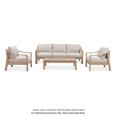 Sycamore 3-Seater Acacia & Rope Sofa (204 x 78 x 83 cm)