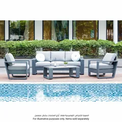 Milos Single-Seater Aluminum & Texteline Sofa (86.5 x 83.5 x 76 cm)