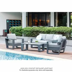 Milos 3-Seater Aluminum & Texteline Sofa (203 x 83.5 x 76 cm)