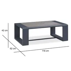 Milos Aluminum Coffee Table (116 x 62 x 42 cm)