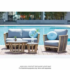 أريكة مقعدين خشب الأكاسيا وحبال من فورست (146 × 80 × 63.5 سم)